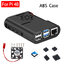Raspberry Pi 4 Case สีดำ มีช่องสำหรับสาย GPIO ช่องสำหรับสายกล้อง มีปุ่มกันลื่น พร้อมพัดลม และ Heat Sink 4 ชิ้น