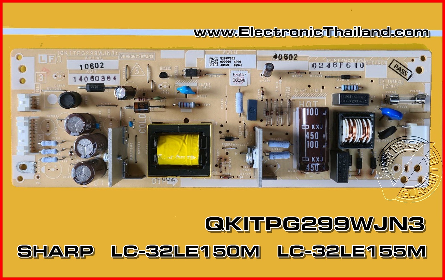 PowerSupply SHARP LC-32LE150M LC-32LE155M : QKITPG299WJN3