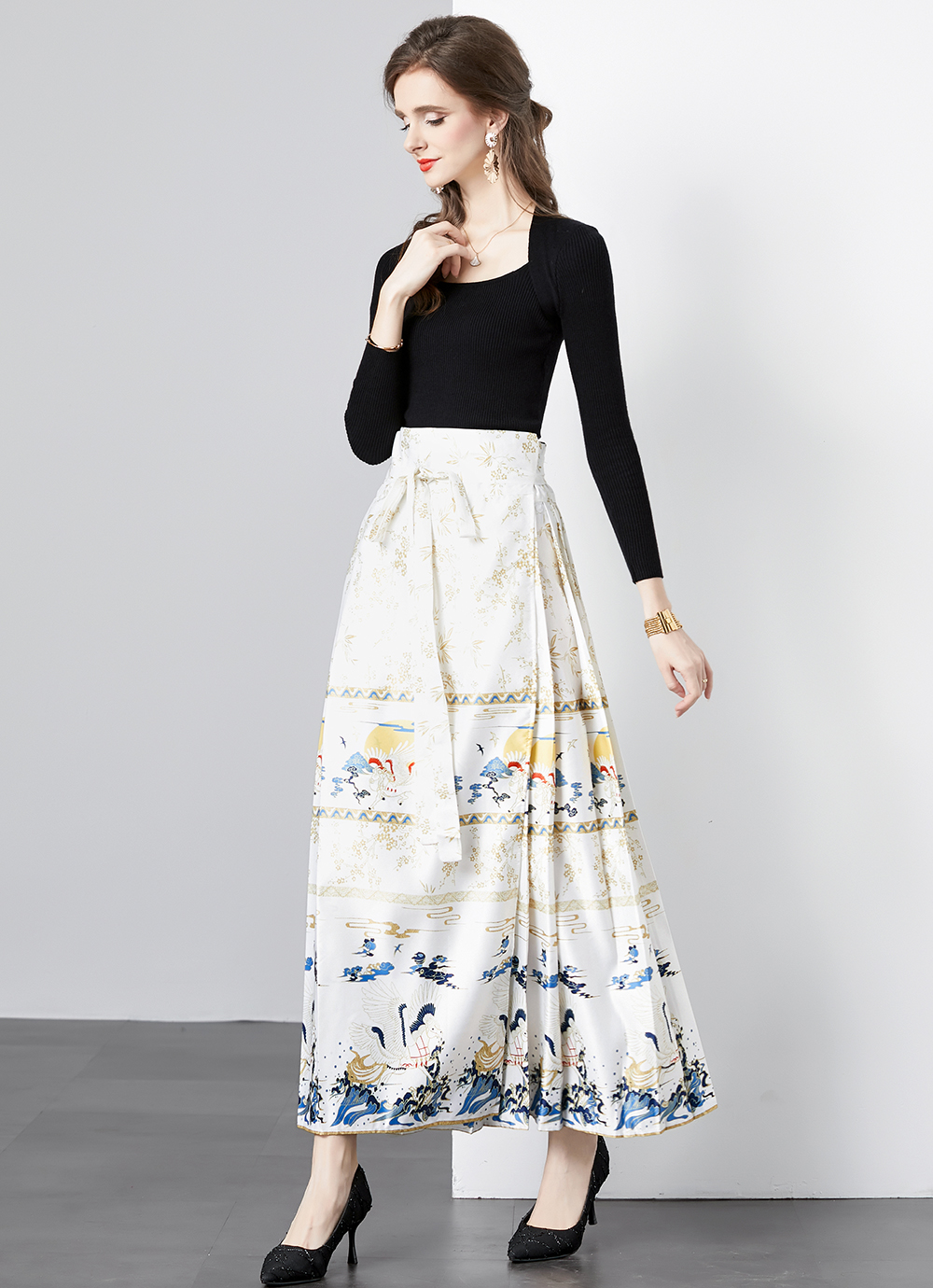 ชุดเดรสยาวสวยๆ ชุดเดรสยาวใส่สบาย ใส่ทำงาน มีขนาดS M L XL 2XL