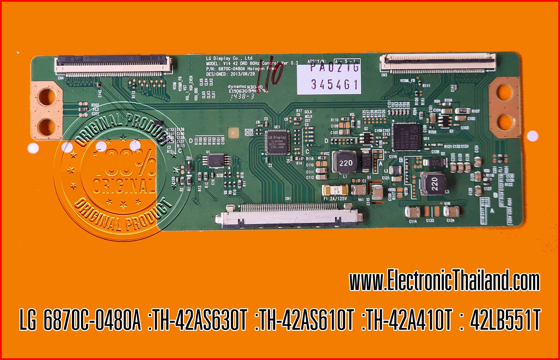 T-CON 6870C-0480A LG/PANASONIC :TH-42AS630T :TH-42AS610T :TH-42A410T : LG 42LB551T ,42LB561T,42LB582T,42LF540T