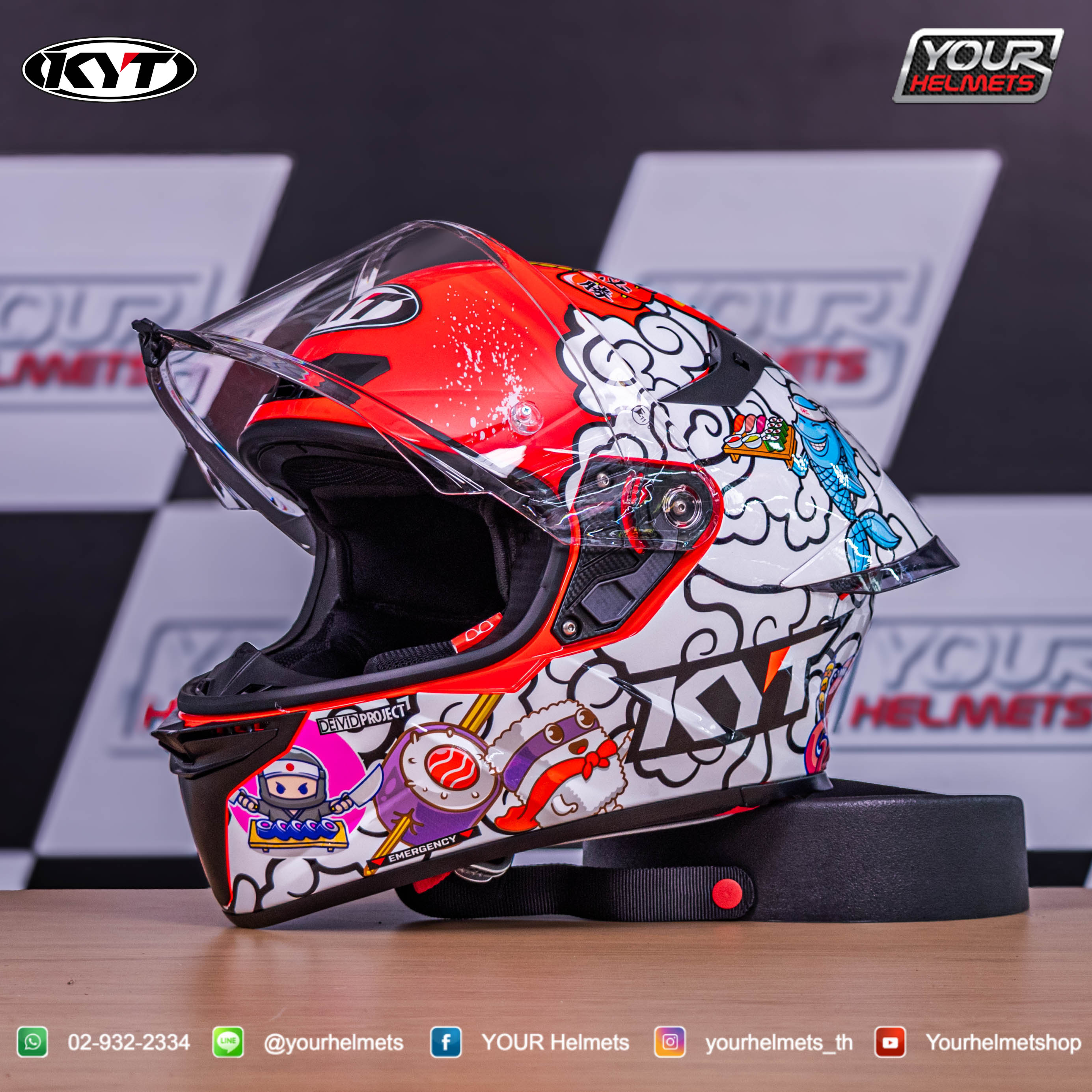 หมวกกันน็อคKYT HELMETS รุ่นTT-REVO SUSHI TIME