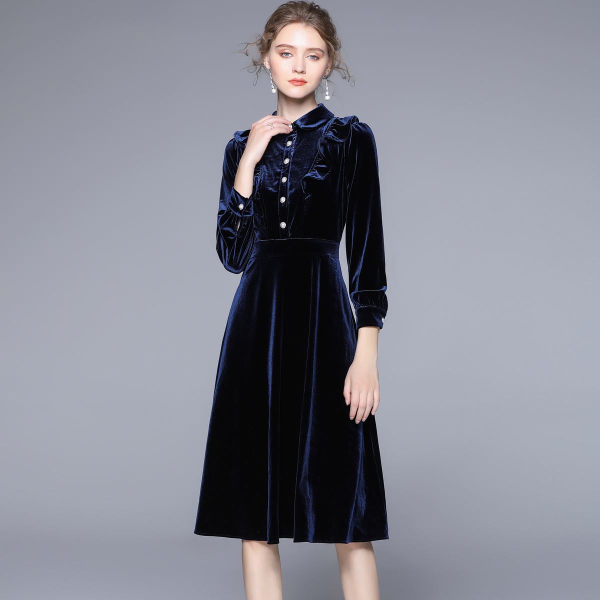 ชุดเดรสยาวสวยๆ ชุดเดรสยาวใส่สบาย ใส่ทำงาน มีขนาดS M L XL 2XL