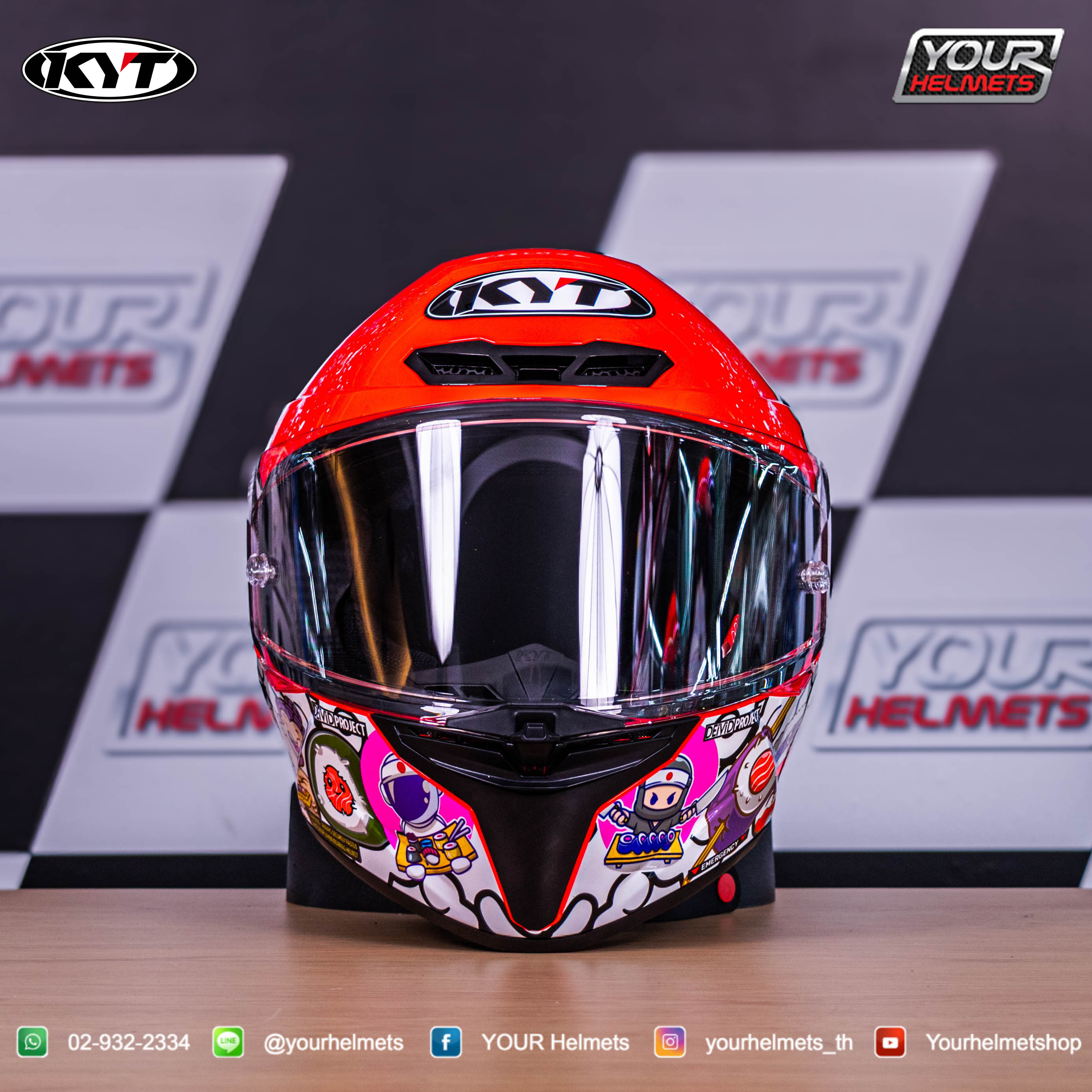 หมวกกันน็อคKYT HELMETS รุ่นTT-REVO SUSHI TIME