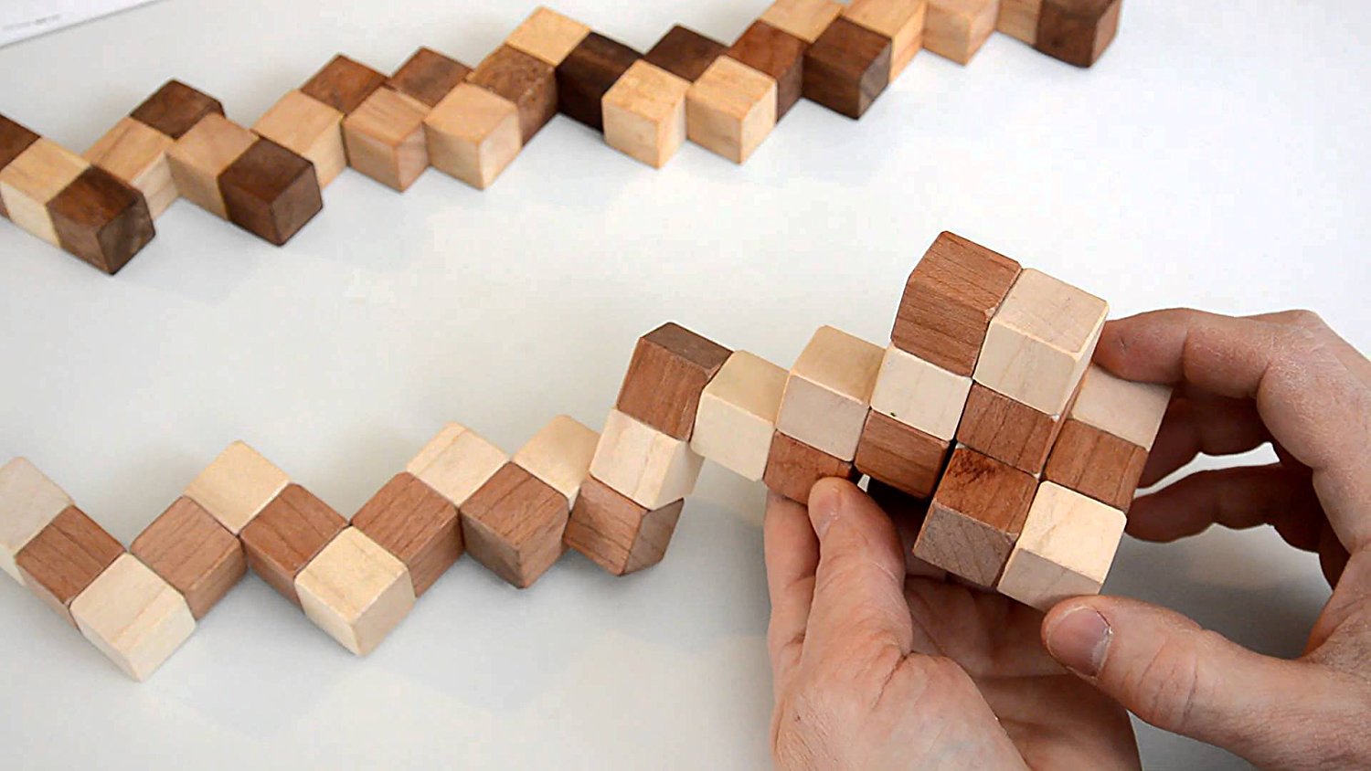 เกมส์ไม้ เต๋างู Snake Cube Wooden Game เกมส์ฝึกทักษะ และฝึกการคิด