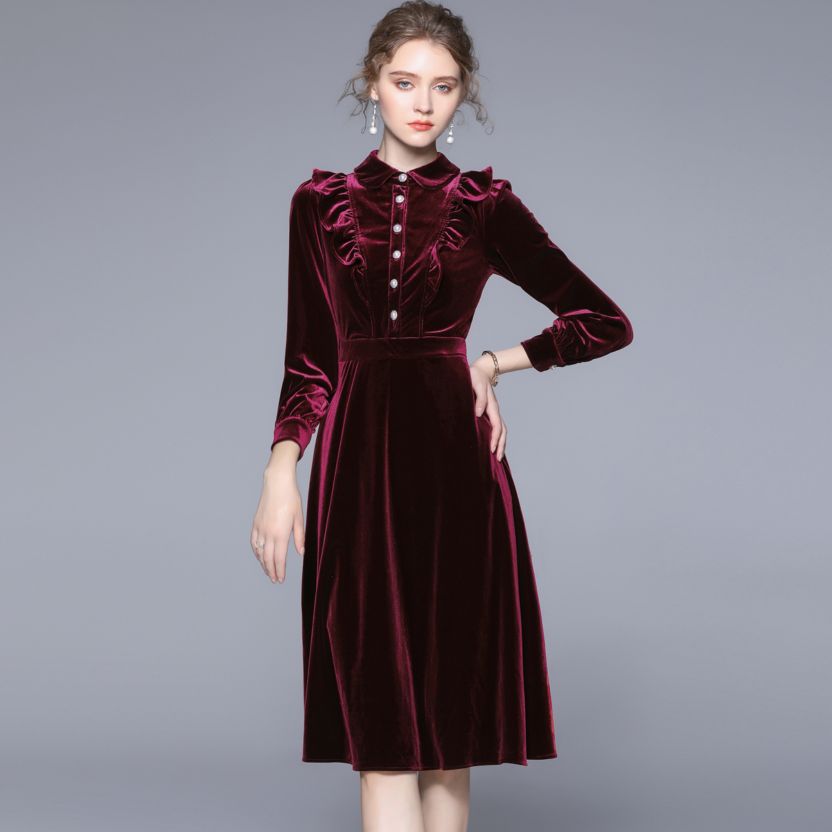 ชุดเดรสยาวสวยๆ ชุดเดรสยาวใส่สบาย ใส่ทำงาน มีขนาดS M L XL 2XL