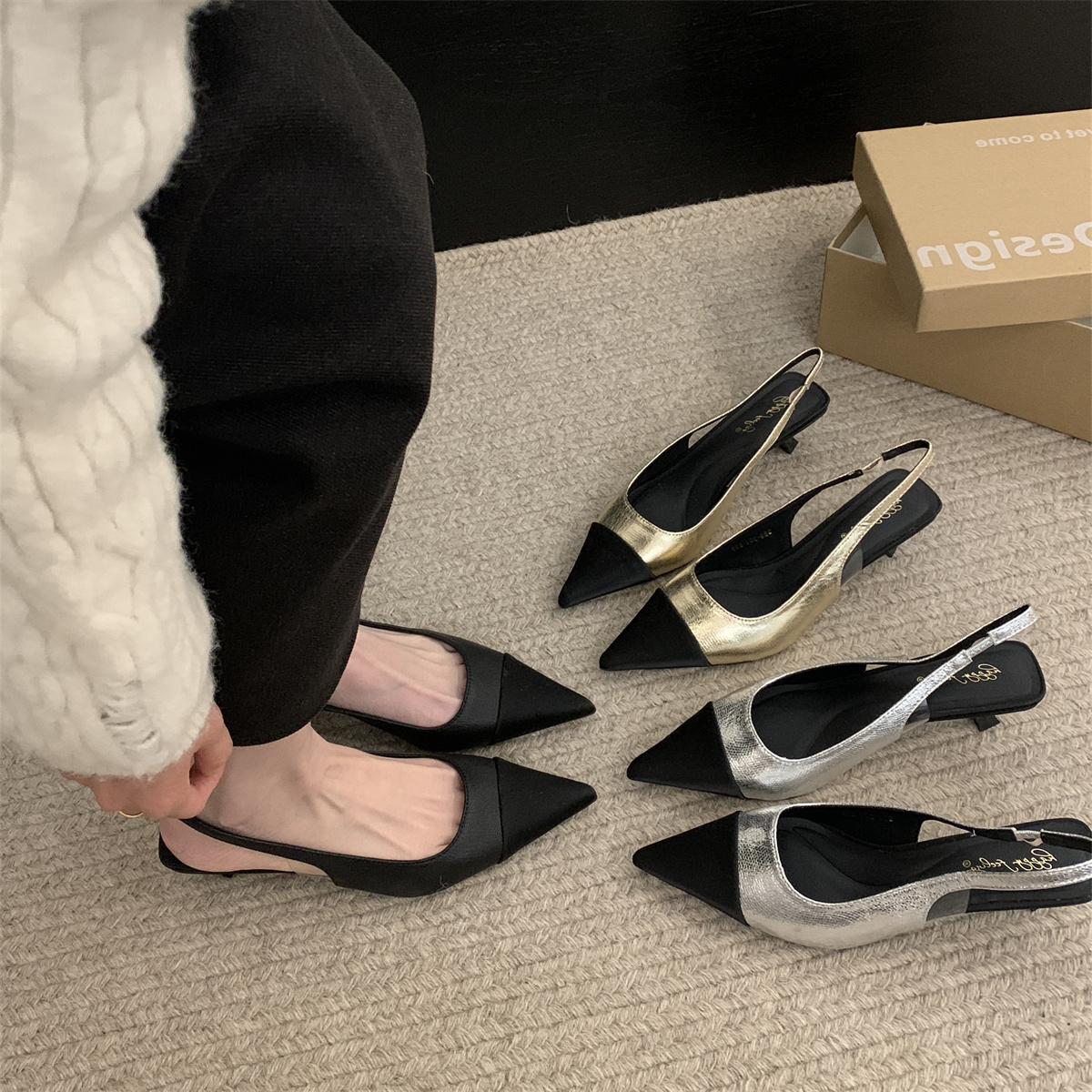 รองเท้าคัทชูผู้หญิงส้นเตี้ย ใส่สบาย มีขนาด35-43