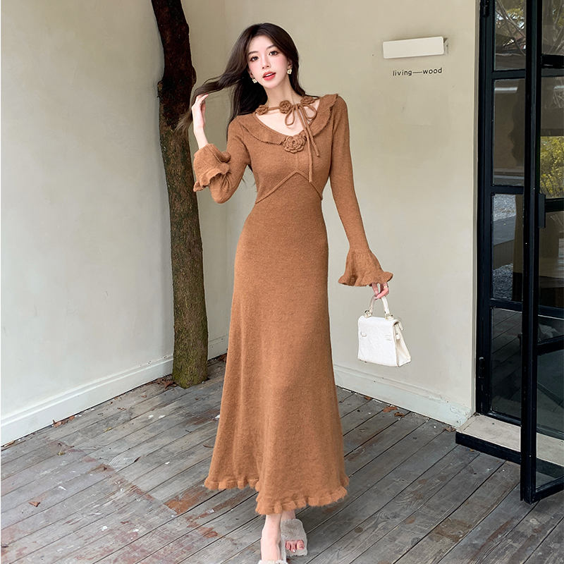 ชุดเดรสยาวสวยๆ สไตล์เกาหลี มีขนาด S M L XL สนใจทักแชท