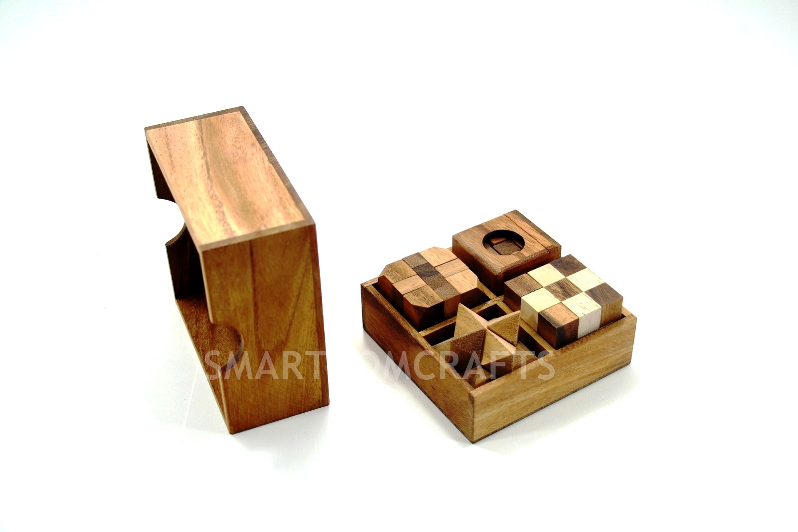 ชุดบล๊อคไม้สะสม ของเล่นไม้เซตสี่ชิ้น ชุดของเล่นสะสม เกมส์ฝึกสมอง