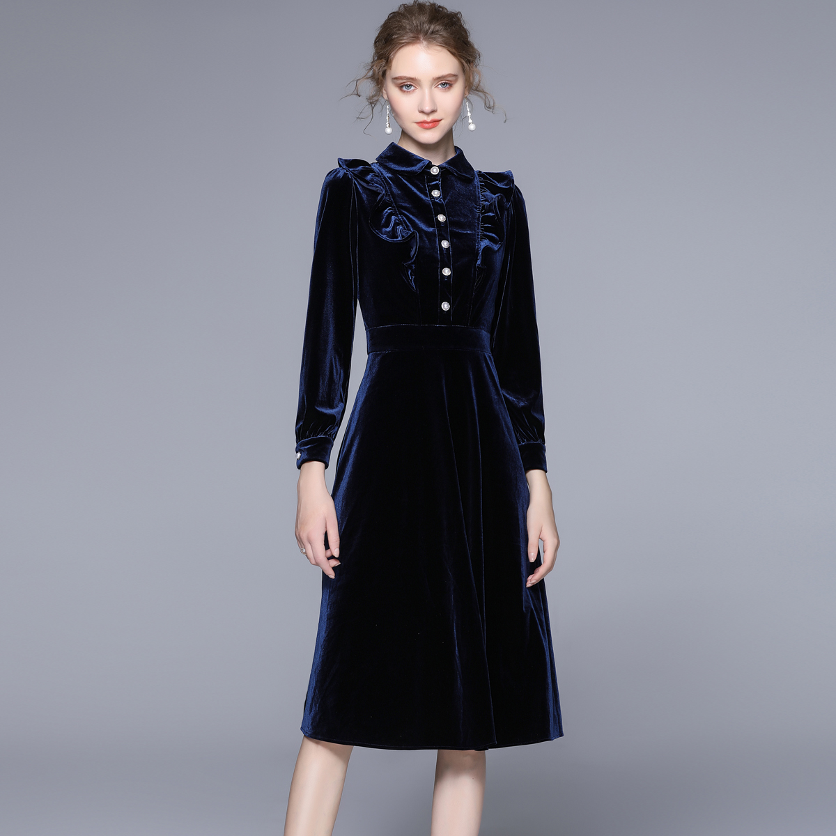 ชุดเดรสยาวสวยๆ ชุดเดรสยาวใส่สบาย ใส่ทำงาน มีขนาดS M L XL 2XL