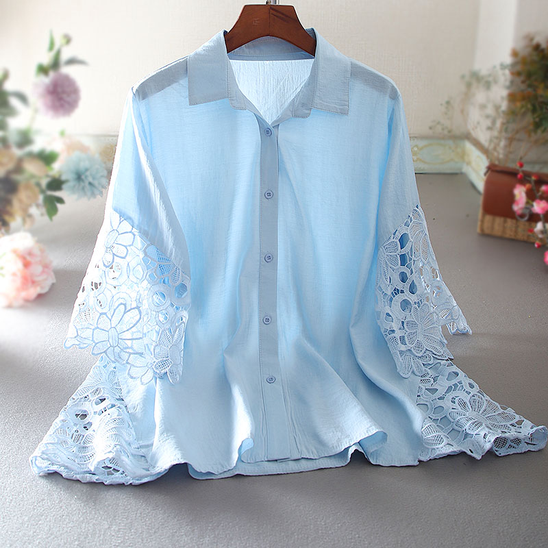 เสื้อลินิน เสื้อผ้าฝ้ายลินิน เสื้อเชิ้ตผ้าลินิน ปักลายสวยๆด้วยด้าย สไตล์VINTAGE