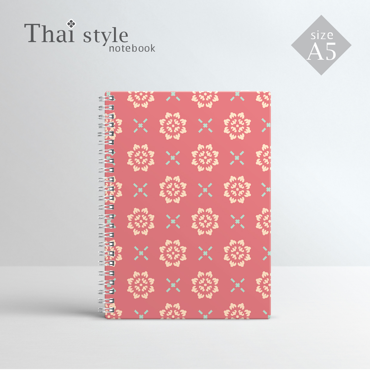 ( 12 เล่ม) สมุดโน้ต ลายไทยประยุกต์ ขนาด A5 / Thai Style Notebook size A5