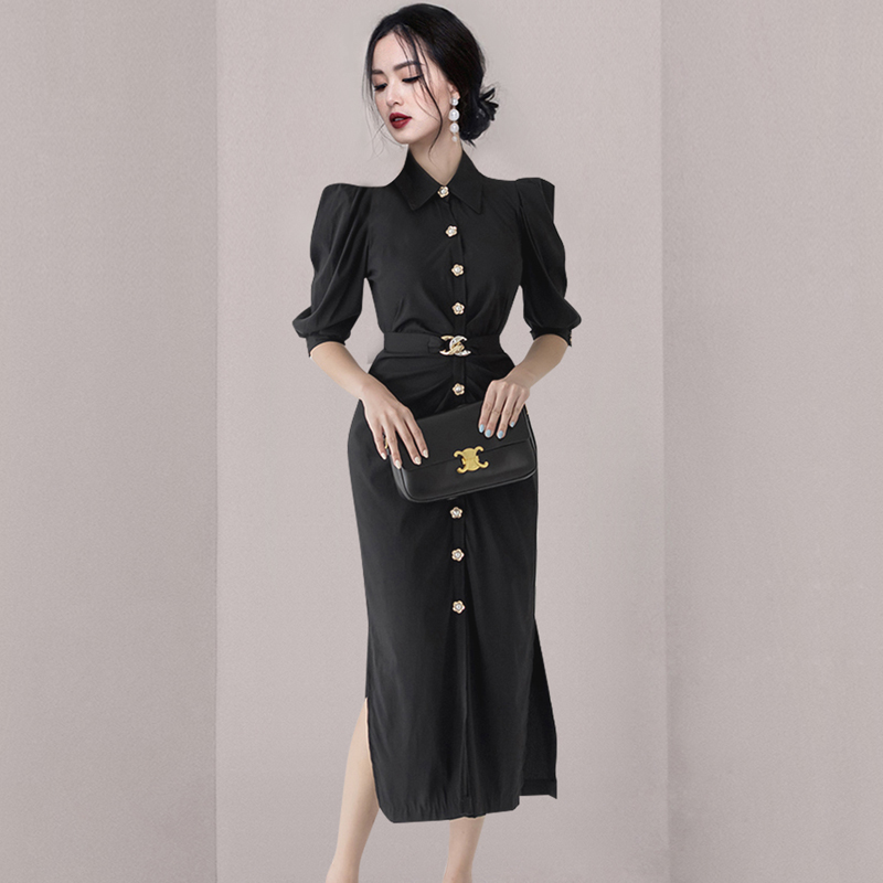ชุดเดรสยาวสวยๆ สไตล์เกาหลี มีขนาด S M L XL สนใจทักแชท
