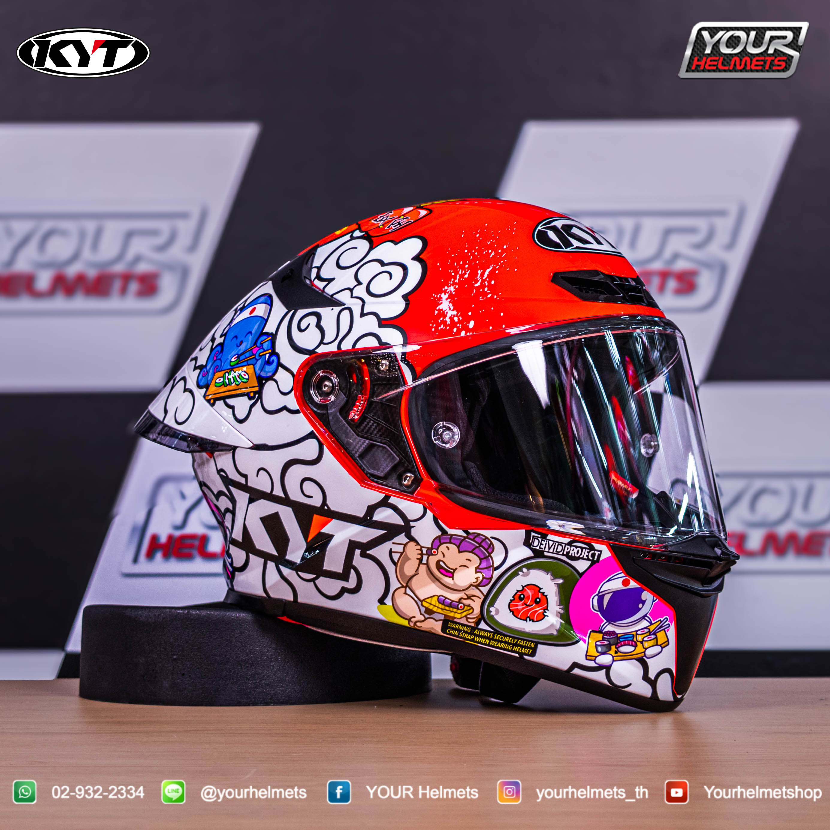 หมวกกันน็อคKYT HELMETS รุ่นTT-REVO SUSHI TIME