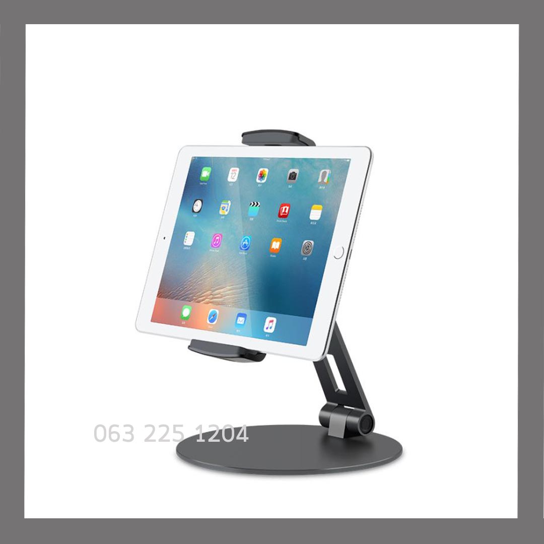 ขาตั้งอลูมิเนียมใช้งานกับไอแพด/แท็บเล็ต/ มือถือ ฐานเป็นทรงกลม