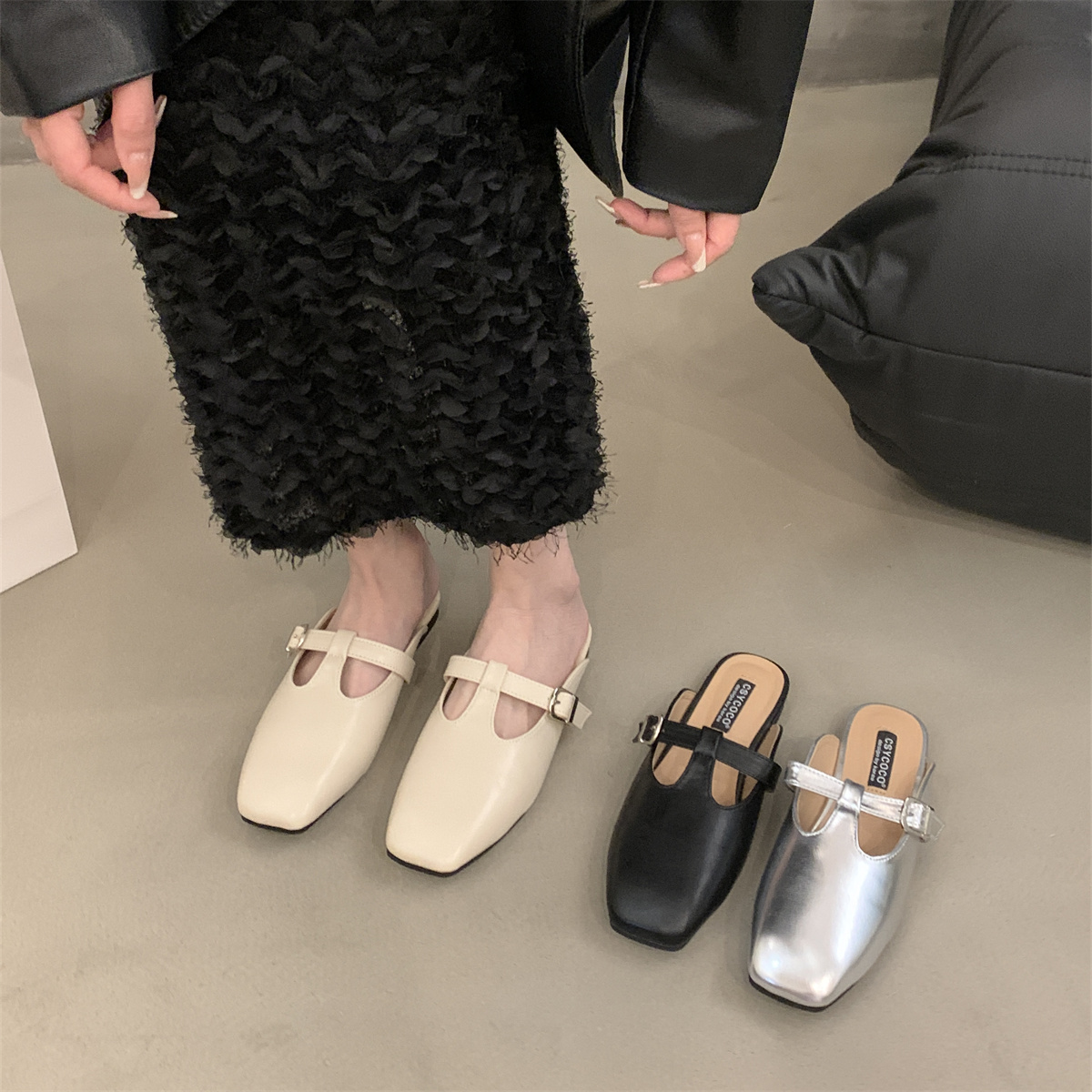 รองเท้าคัทชูผู้หญิงส้นเตี้ย ใส่สบาย มีขนาด35-43