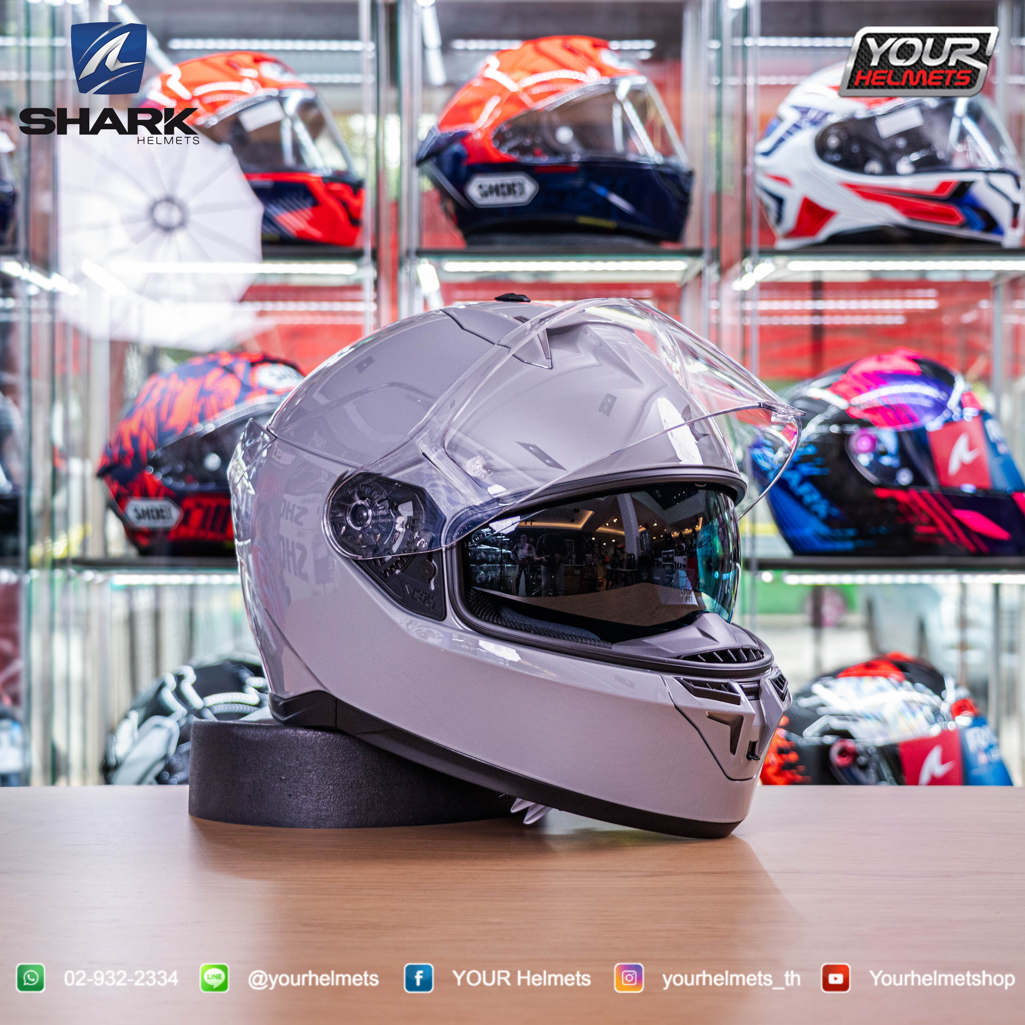 หมวกกันน็อค SHARK HELMETS รุ่น SKWAL I3 (Silver)