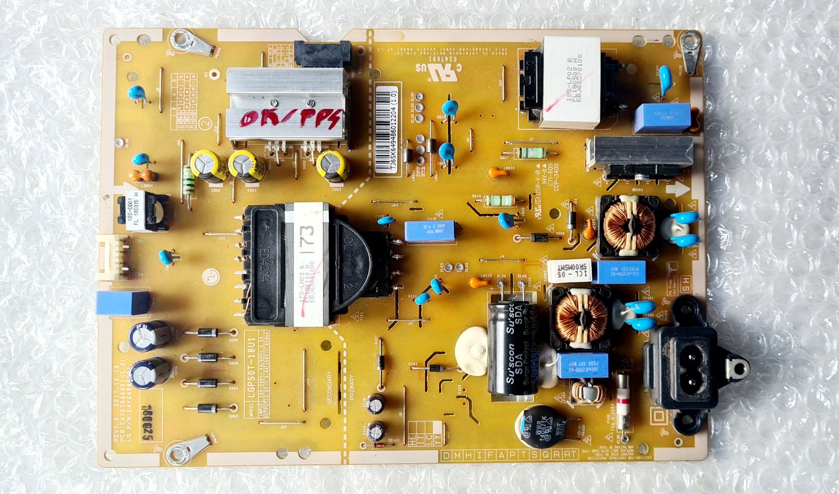 POWER SUPPLY LG 50UK6300PTE. :50UK6500PTC. EAX67844401