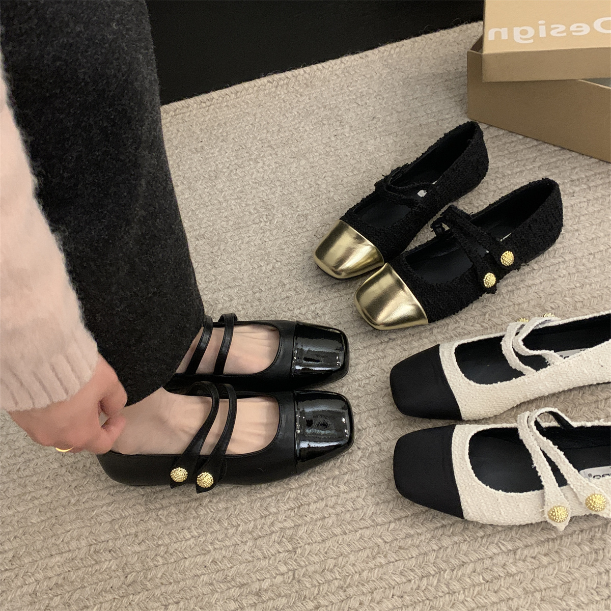 รองเท้าคัทชูผู้หญิงส้นเตี้ย ใส่สบาย มีขนาด35-43