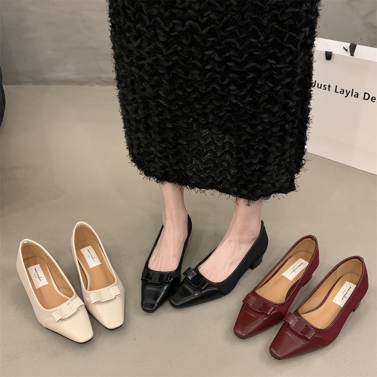 รองเท้าคัทชูผู้หญิงส้นเตี้ย ใส่สบาย มีขนาด35-43