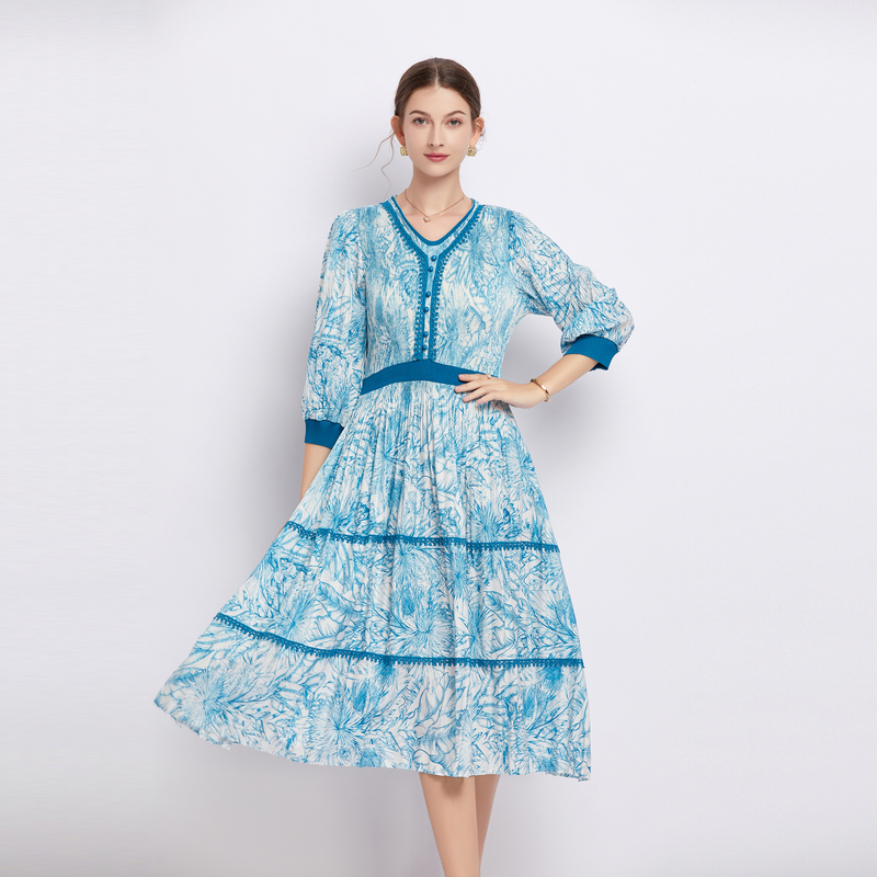 ชุดเดรสยาวสวยๆ ชุดเดรสยาวใส่สบาย ใส่ทำงาน มีขนาดS M L XL 2XL