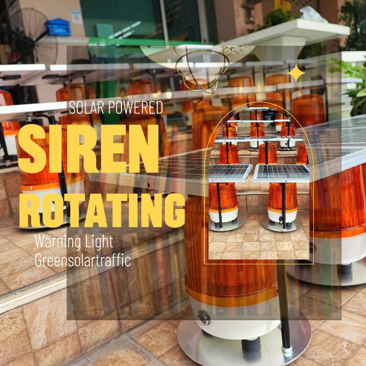 ผลิตภัณฑ์สินค้าไฟเตือนไซเรนไฟหมุน โซล่าเซลล์ รุ่น 6 นิ้ว 15 watt
