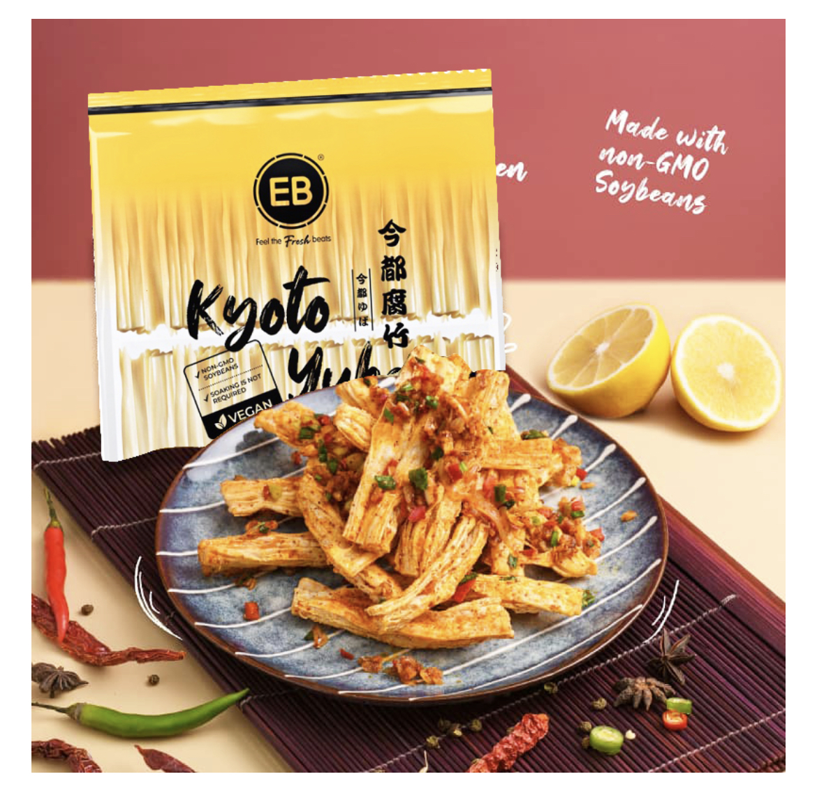 EB KYOTO YUBA ฟองเต้าหู้ในน้ำซุป 500G