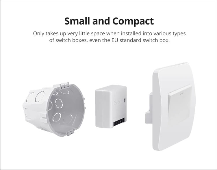 สมาร์ทสวิทช์ไร้สาย Sonoff ฺMini - สั่งผ่านมือถือ WiFi Smart Switch for Smart Home (อับโหลดโปรแกรมใหม่ได้)