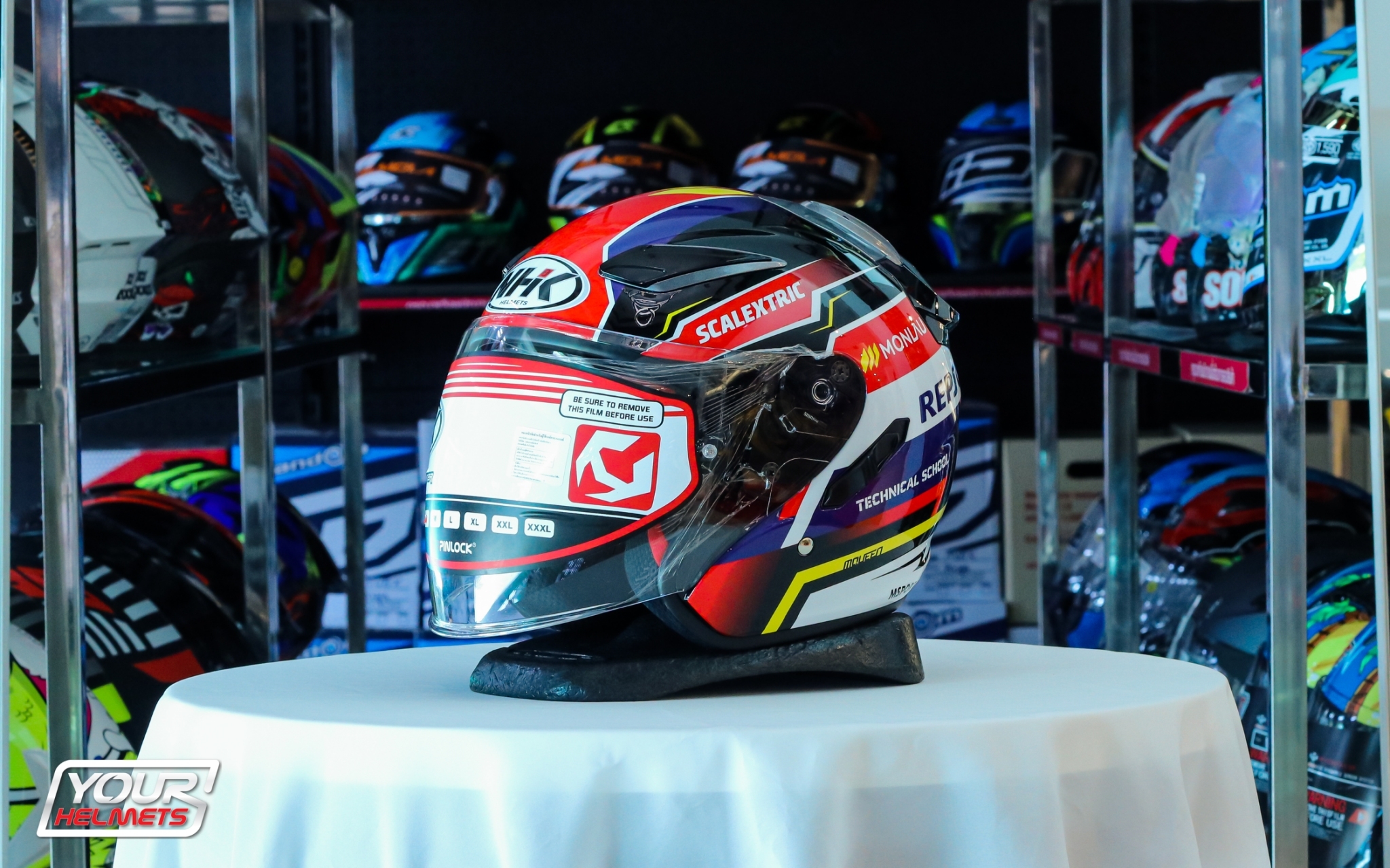 หมวกกันน็อค NHK HELMETS รุ่น R1 REPSOL MONLAU HALF