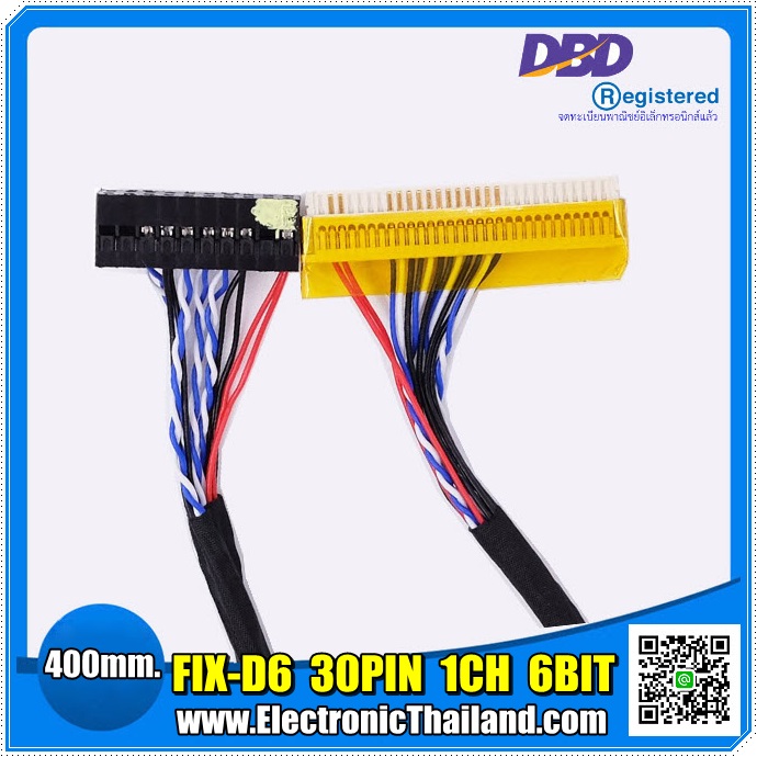 FIX-D6 30PIN 1CH 6BIT LVDS Cable None Hook For Monitor-NoteBook