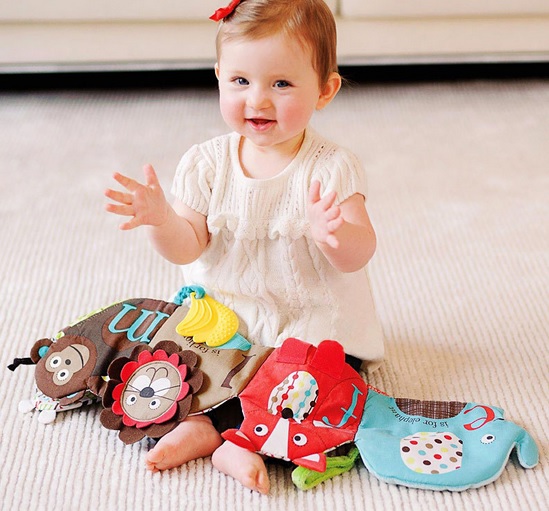 หนังสือผ้า Unfolding ของเล่นฝึกเรียนรู้เรื่องสัตว์และตัวอักษร