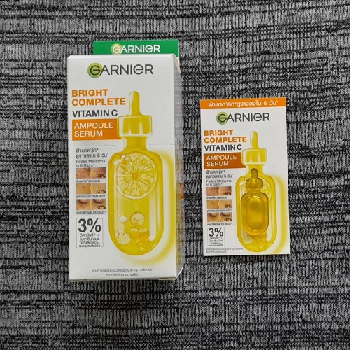 การ์นิเย่ ไบรท์ คอมพลีท วิตามินซี แอมพูล เซรั่ม Garnier Bright Complete Vitamin C Ampoule Serum 1.5ml x 6