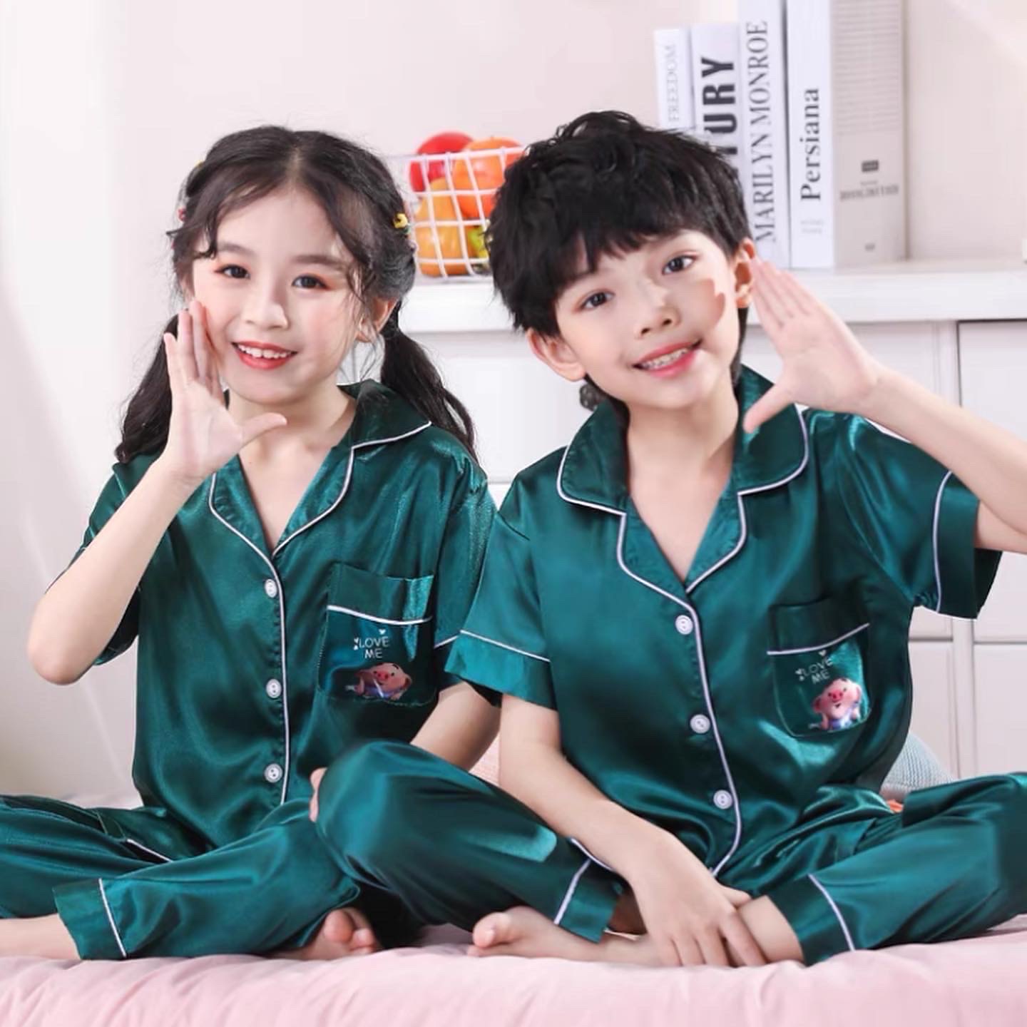 ชุดนอนเด็กซาตินแขนสั้น-ยาว พรีออเดอร์