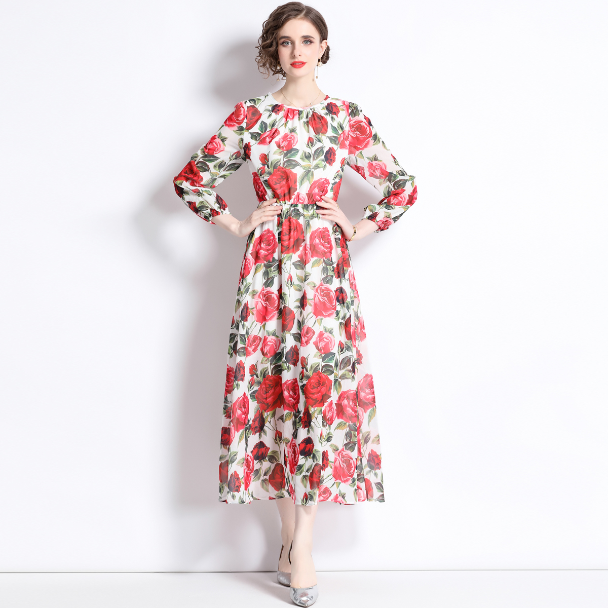 ชุดเดรสยาวสวยๆ ชุดเดรสยาวใส่สบาย ใส่ทำงาน มีขนาดS M L XL 2XL