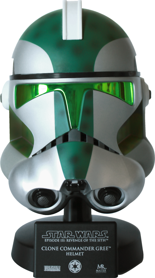 MASTER REPLICAS CLONE COMMANDER GREE HELMET SCALED REPICA