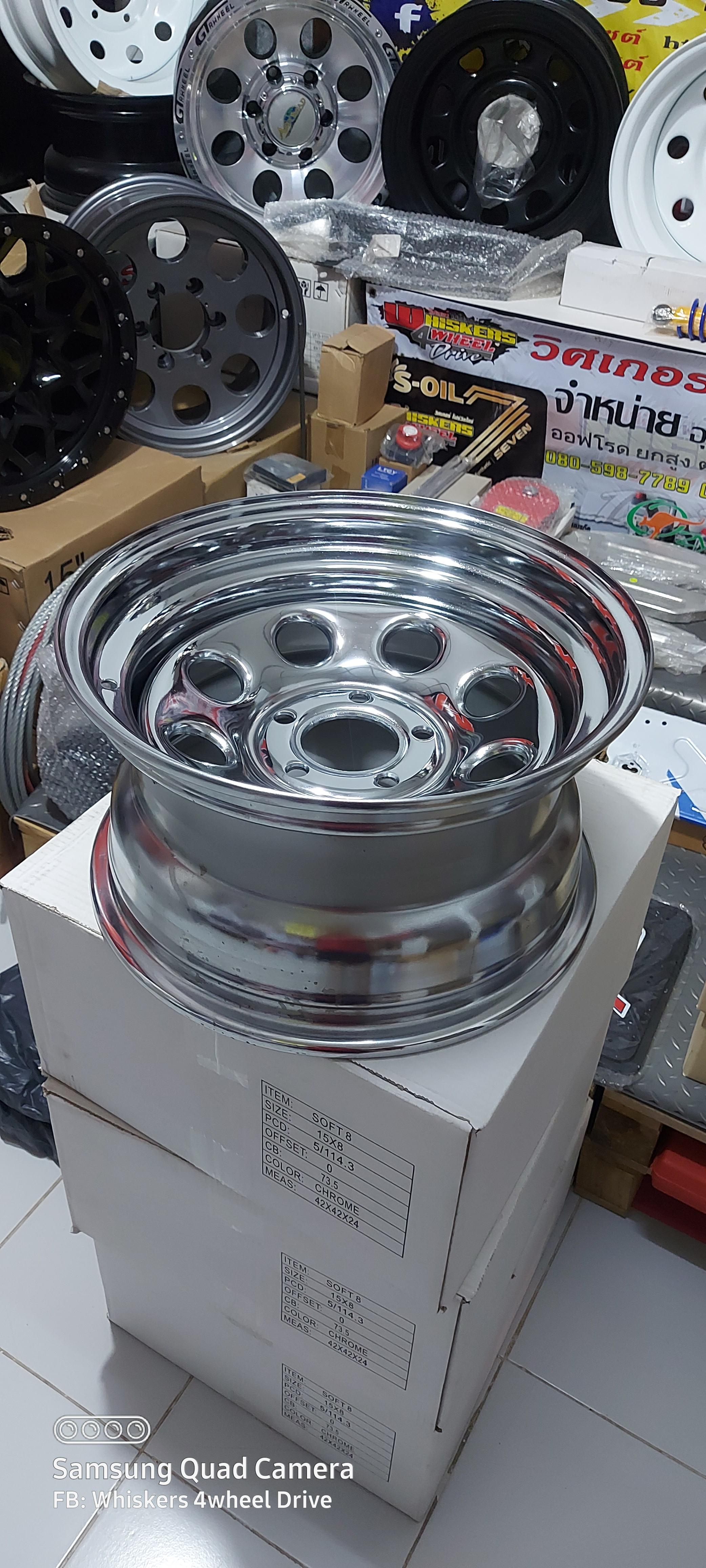 15×8-0 《5/114.3》โครเมี่ยม 5รู #Jeep #HerovMighty-x #Tiger2wd #รถตู้2wd