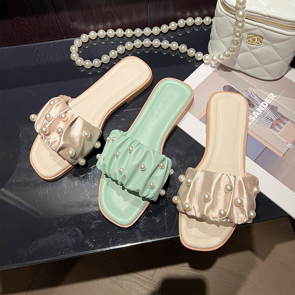 รองเท้าแตะผู้หญิงส้นเตี้ย ใส่สบาย มีขนาด35-43