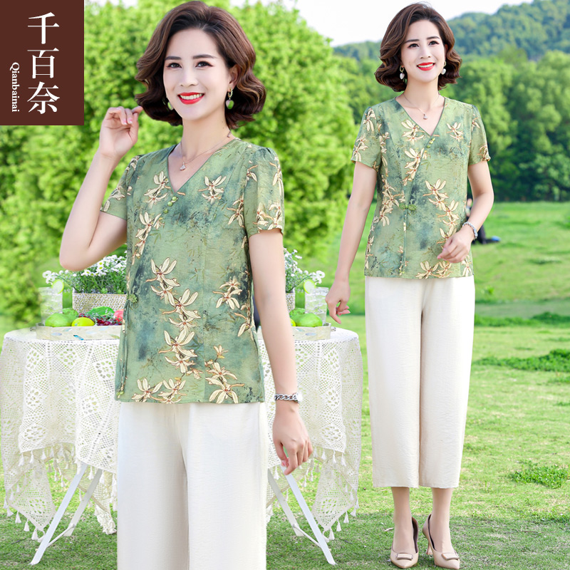 เสื้อผ้าผู้สูงอายุหญิง แฟชั่น เสื้อผ้าผู้หญิงวัย 60 มีขนาด XL-4XL