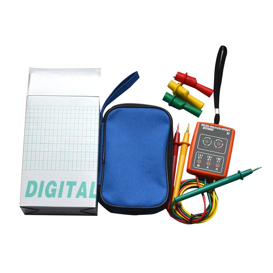 SM852B 3 Phase Rotation Sequence Indicator Meter Tester Detector 60V-600V เครื่องเช็คเฟสไฟฟ้า