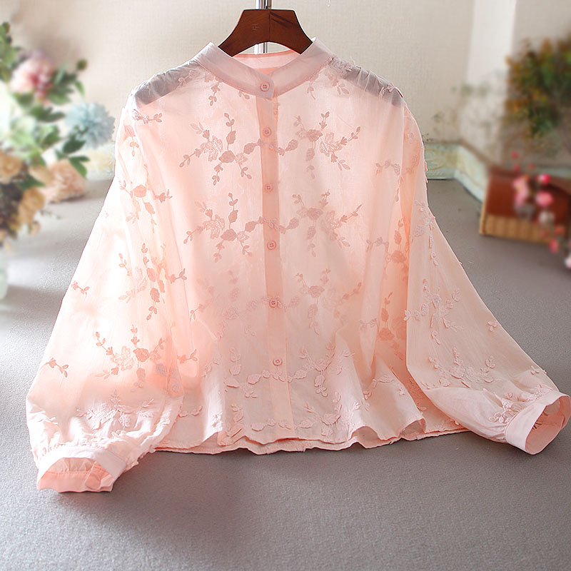 เสื้อลินิน เสื้อผ้าฝ้ายลินิน เสื้อเชิ้ตผ้าลินิน ปักลายสวยๆด้วยด้าย สไตล์VINTAGE