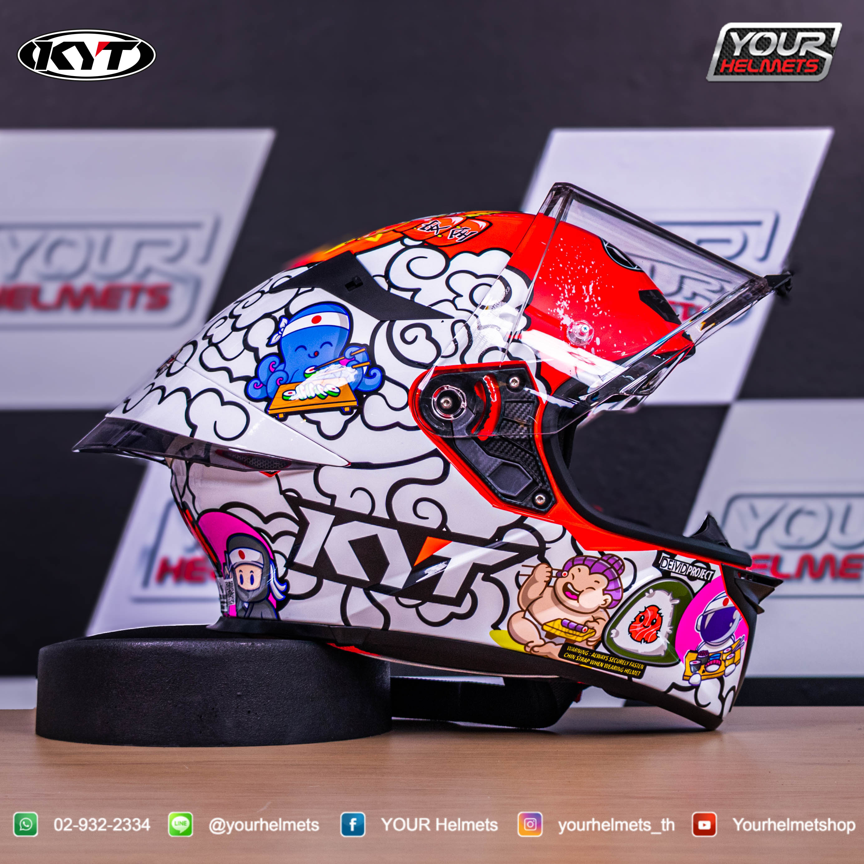 หมวกกันน็อคKYT HELMETS รุ่นTT-REVO SUSHI TIME