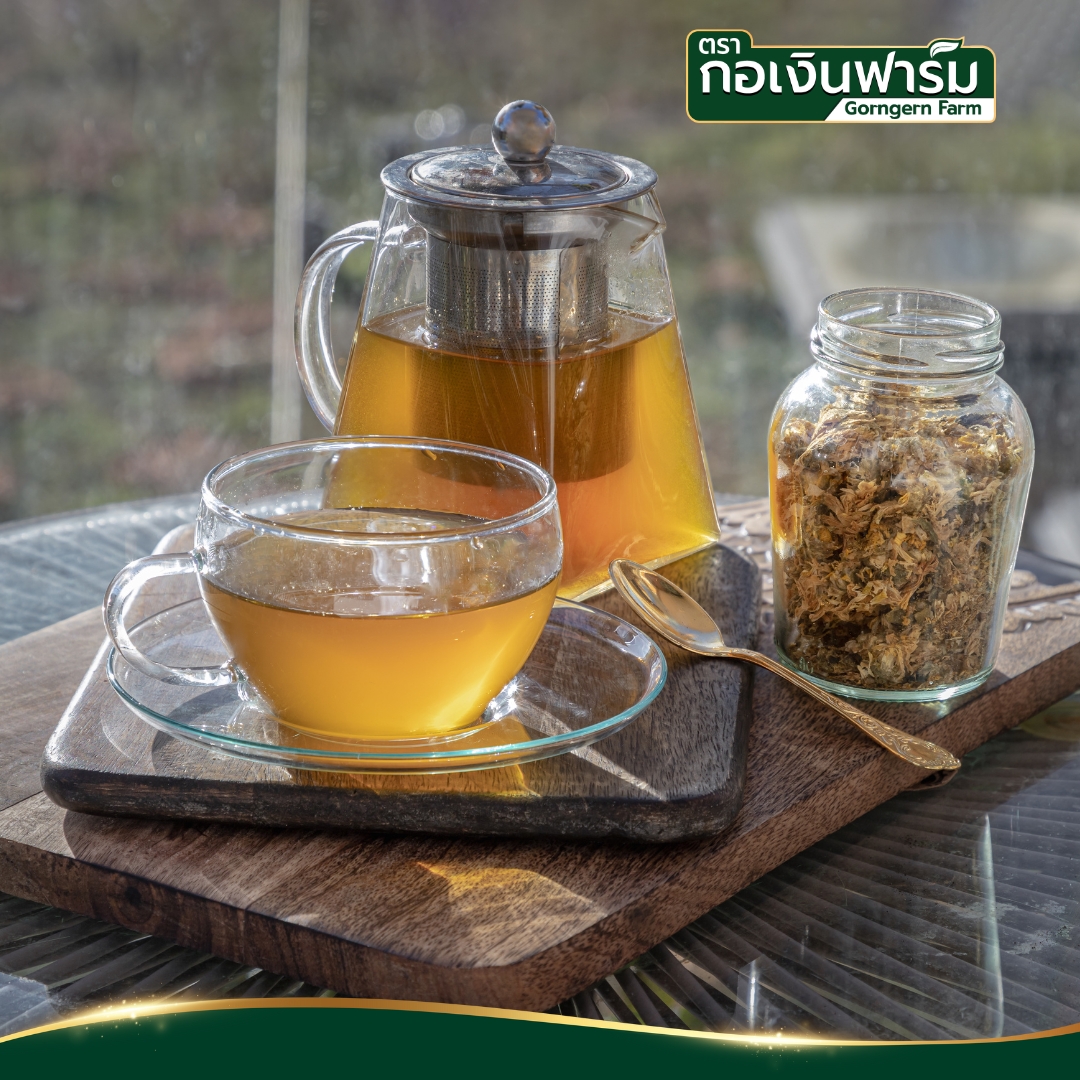 ผงเก๊กฮวย Chrysanthemum powder ตรากอเงินฟาร์ม