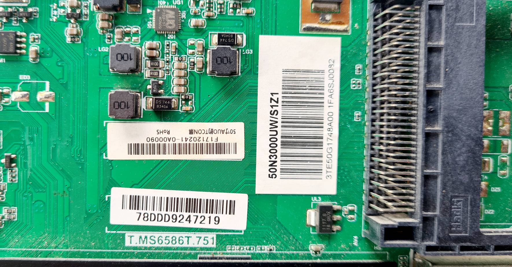 Main Board Hisense 50N3000UW :T.MS6586T.751
