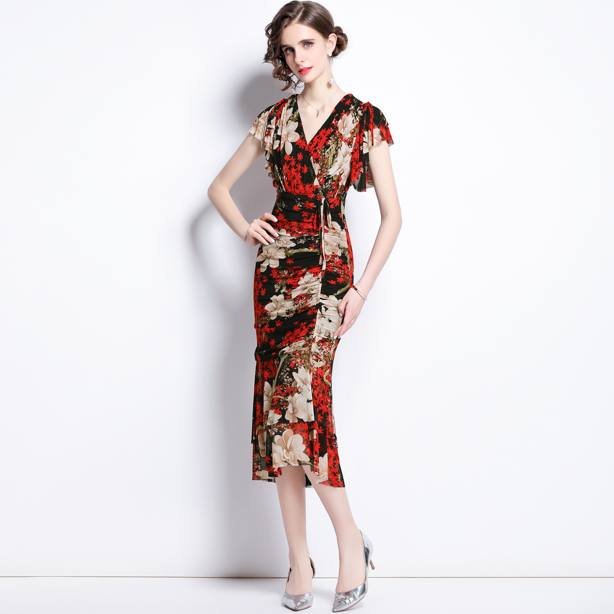 ชุดเดรสยาวสวยๆ ชุดเดรสยาวใส่สบาย ใส่ทำงาน มีขนาดS M L XL 2XL