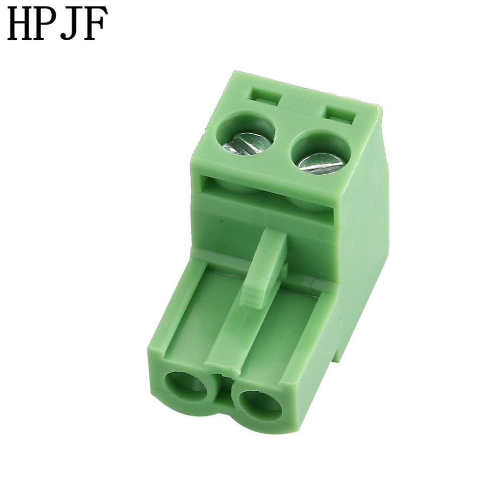 2 Pin Right Angle Line Terminal Plug Type 300V 15A 5.08mm Pitch Connector Pcb Screw Terminal Block