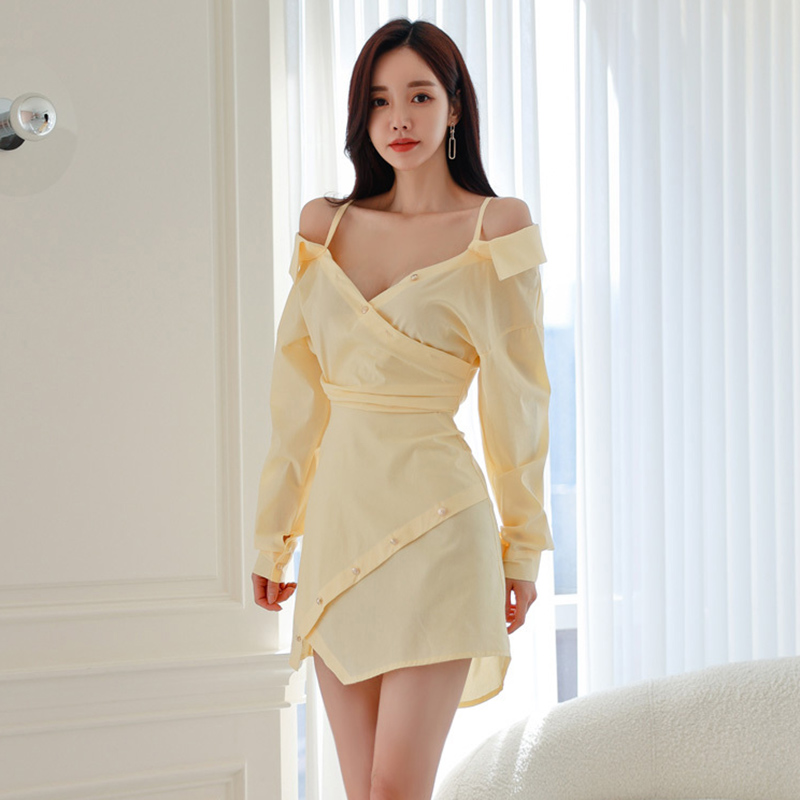 ชุดเดรสยาวสวยๆ สไตล์เกาหลี มีขนาด S M L XL สนใจทักแชท