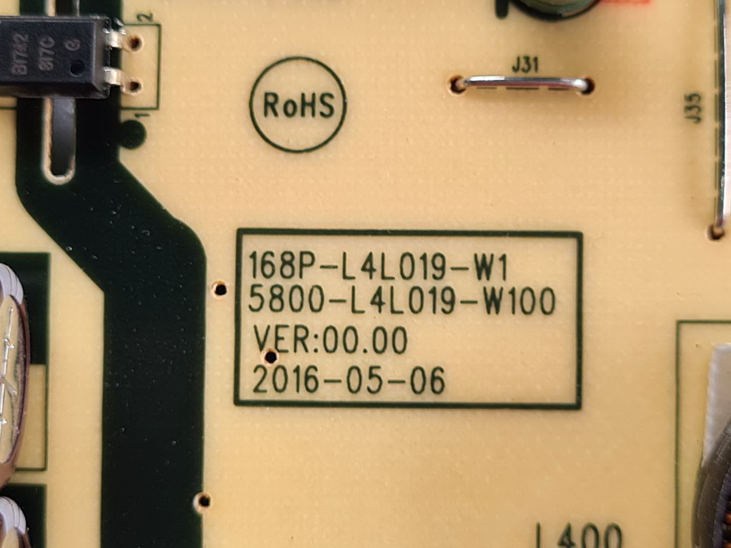 PowerSupply TOSHIBA 43L5650VT :168P-L4L019-W1