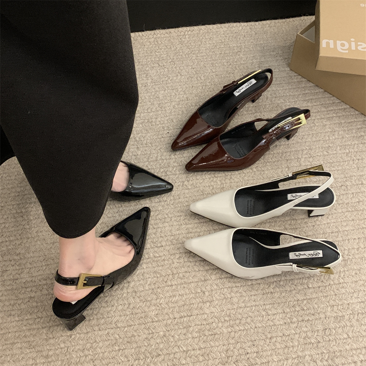 รองเท้าคัทชูผู้หญิงส้นเตี้ย ใส่สบาย มีขนาด35-43