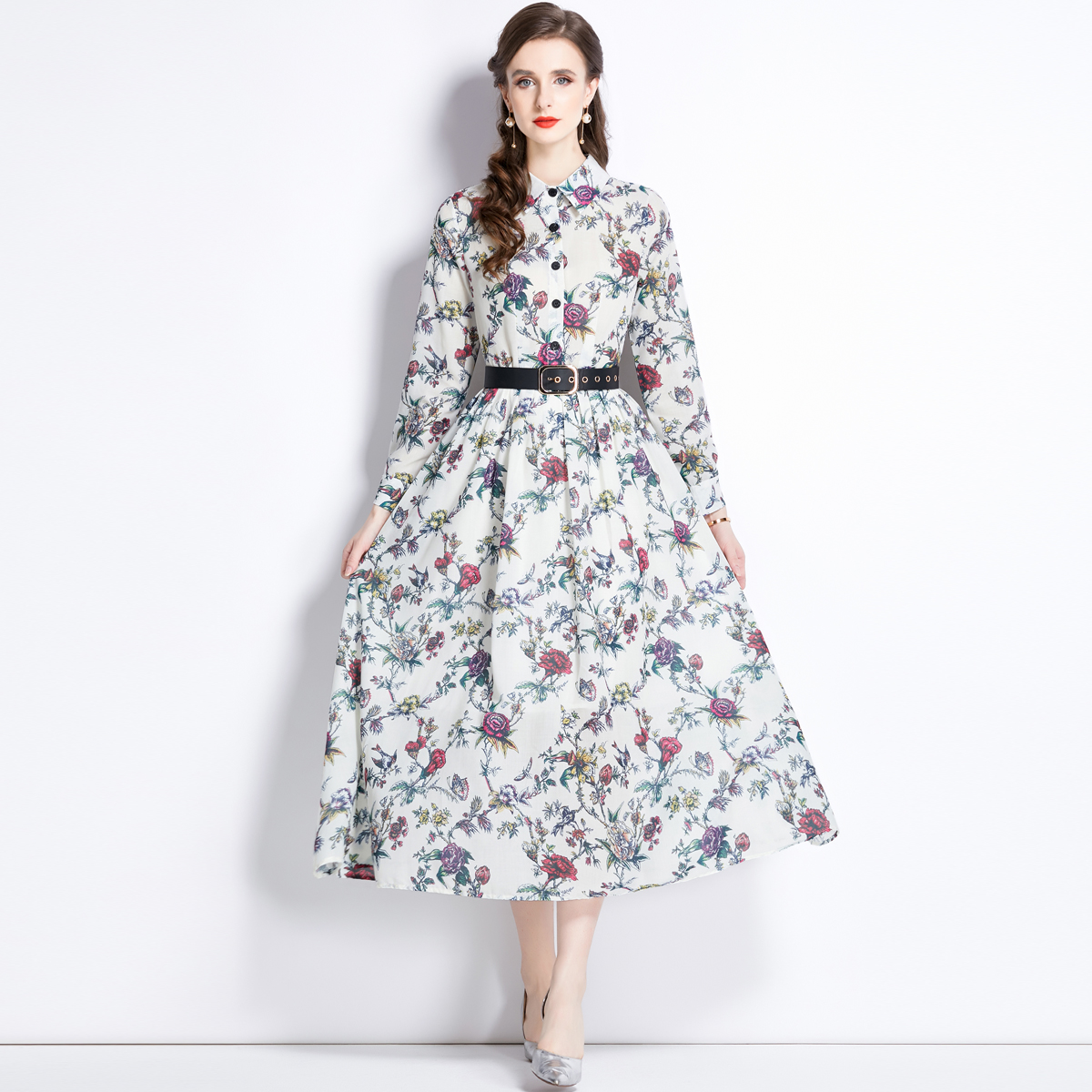 ชุดเดรสยาวสวยๆ ชุดเดรสยาวใส่สบาย ใส่ทำงาน มีขนาดS M L XL 2XL