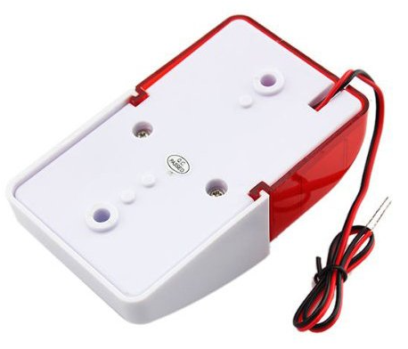 ไซเรนแบบมีไฟกระพริบ Mini Strobe Siren 220V Security Sound and Light Alarm Siren