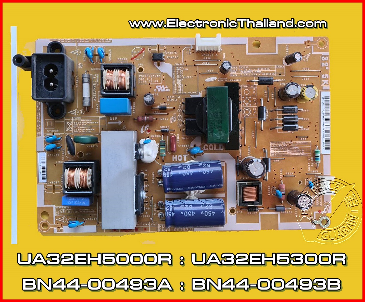POWER SUPPLY SAMSUNG UA32EH5000R : UA32EH5300R : BN44-00493A : BN44-00493B